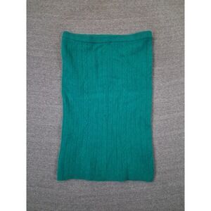 VTG Heirlooms Womens Skirt L Green Angora Lambswool Knit USA Made Cable